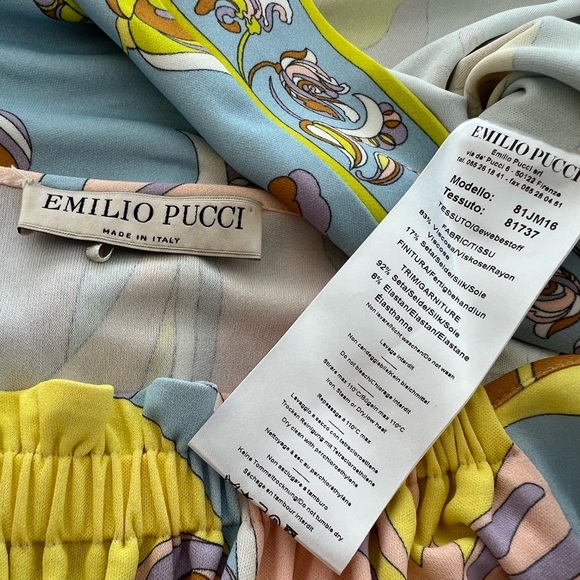 EMILIO PUCCI BLUE MULTI TOP STYLE 81JM16 SIZE IT 44 / US 10 - Picture 13 of 15
